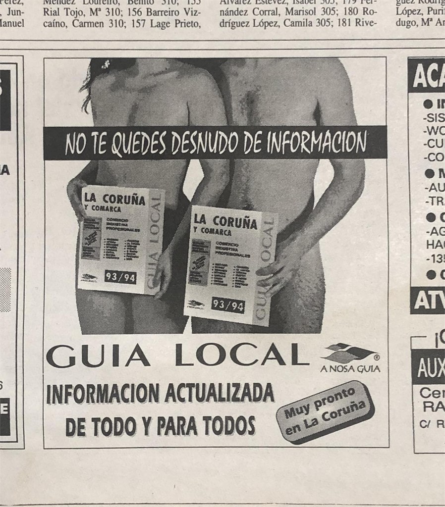 Páxinas Galegas 1993-95 PUBLICIDAD